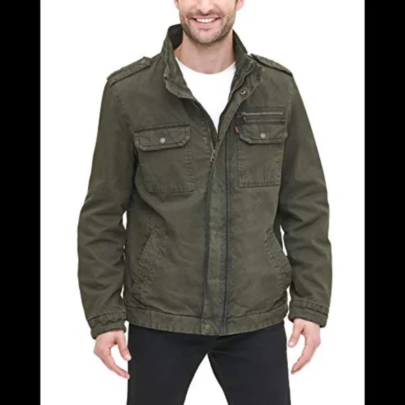 🚫SOLD! •NWT🤩 |•LEVI'S•| Military 5 Pocket Lined Cotton Jacket Sz Small - Picture 5 of 15
